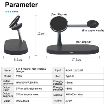 3-in-1 Wireless Charging Station – iPhone, Apple Watch & Air Pods