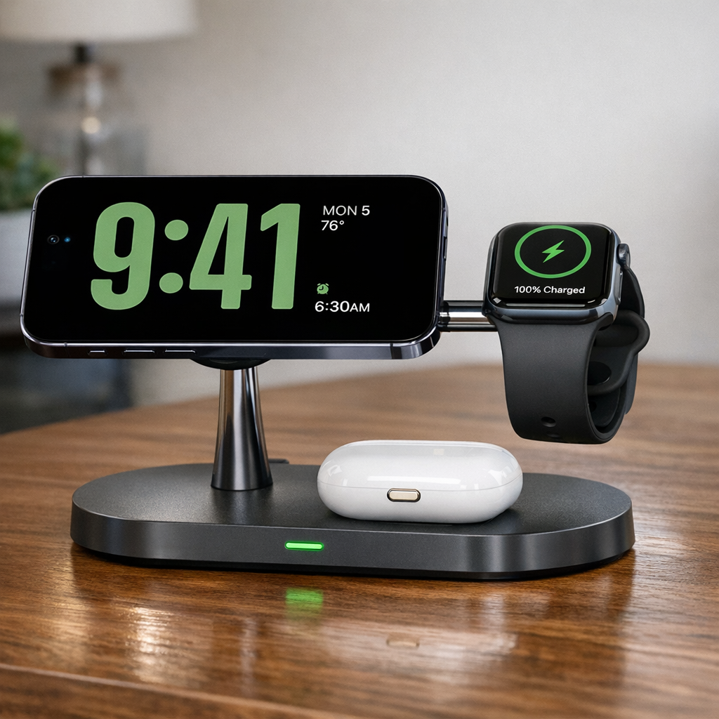 3-in-1 Wireless Charging Station – iPhone, Apple Watch & Air Pods